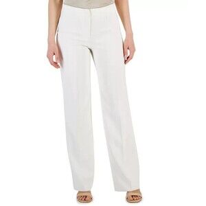 Anne Klein Women's High Rise Wide-Leg Pants,  White, 12